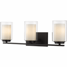 Z-Lite 426-3V-MB Willow Contemporary Matte Black 3-Light Vanity Lighting Fixture