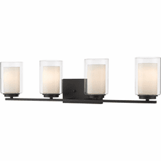 Z-Lite 426-4V-MB Willow Modern Matte Black 4-Light Bathroom Light