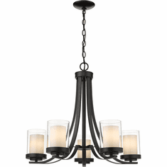 Z-Lite 426-5-MB Willow Contemporary Matte Black 25" Ceiling Chandelier
