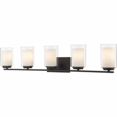 Z-Lite 426-5V-MB Willow Contemporary Matte Black 5-Light Bathroom Sconce