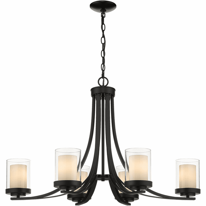 Z-Lite 426-6-MB Willow Modern Matte Black 35" Hanging Chandelier