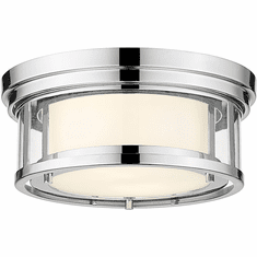Z-Lite 426F12-CH Willow Contemporary Chrome Outdoor Flush Ceiling Light Fixture