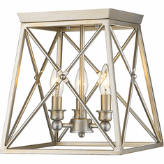 Z-Lite 447F11-AS Trestle Antique Silver Flush Mount Lighting
