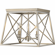 Z-Lite 447F14-AS Trestle Antique Silver Flush Mount Light Fixture