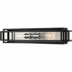 Z-Lite 454-2V-BK-BN Titania Contemporary Black / Brushed Nickel Bathroom Wall Light Fixture