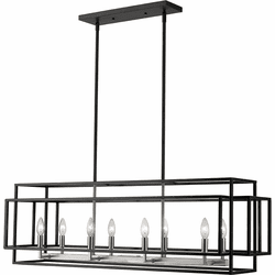 Z-Lite 454-44L-BK-BN Titania Modern Black + Brushed Nickel Kitchen Island Lighting