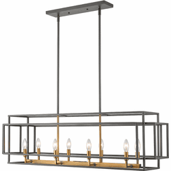 Z-Lite 454-44L-BRZ-OBR Titania Contemporary Bronze + Olde Brass Kitchen Island Light