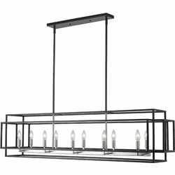 Z-Lite 454-54L-BK-BN Titania Modern Black + Brushed Nickel Island Light Fixture