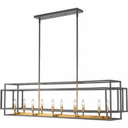 Z-Lite 454-54L-BRZ-OBR Titania Contemporary Bronze + Olde Brass Kitchen Island Light Fixture