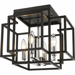 Z-Lite 454F-BK-CH Titania Modern Black / Chrome Ceiling Lighting