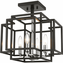 Z-Lite 454SF-BK-CH Titania Contemporary Black / Chrome Ceiling Light