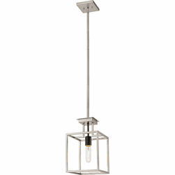 Z-Lite 456MP-BN-BK Quadra Contemporary Brushed Nickel / Black Mini Pendant Light Fixture
