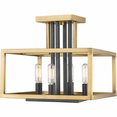 Z-Lite 456SF-OBR-BRZ Quadra Contemporary Olde Brass + Bronze Overhead Lighting