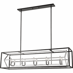 Z-Lite 457-10L-CH-MB Euclid Modern Chrome / Matte Black Island Lighting