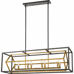 Z-Lite 457-8L-OBR-BRZ Euclid Contemporary Olde Brass / Bronze Island Light Fixture