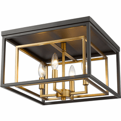 Z-Lite 457F-OBR-BRZ Euclid Contemporary Olde Brass / Bronze Flush Lighting
