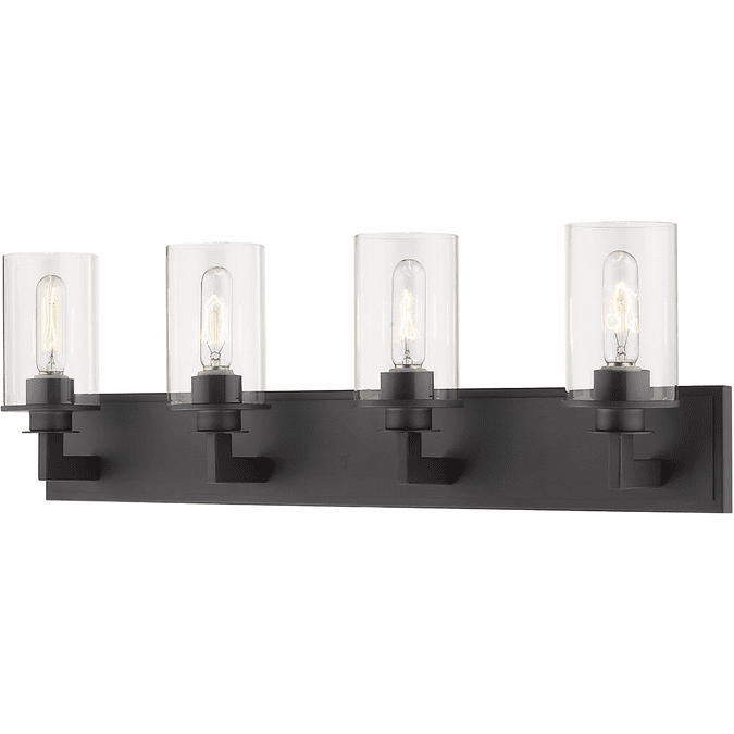 Z-Lite 462-4V-BRZ Savannah Contemporary Bronze 4-Light Bathroom Wall Light Fixture
