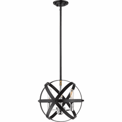 Z-Lite 463-12HBK-CH Cavallo Contemporary Hammered Black / Chrome Mini Ceiling Light Pendant