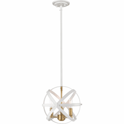 Z-Lite 463-12HWH-OBR Cavallo Contemporary Hammered White / Olde Brass Mini Drop Ceiling Light Fixture