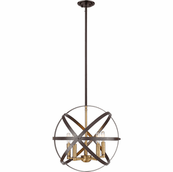 Z-Lite 463-18HBRZ-OBR Cavallo Contemporary Hammered Bronze / Olde Brass 18" Pendant Lighting