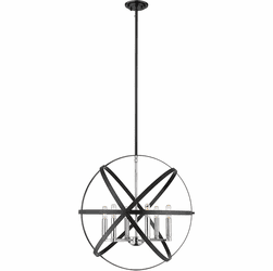 Z-Lite 463-24HBK-CH Cavallo Contemporary Hammered Black / Chrome 24" Lighting Pendant