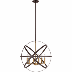 Z-Lite 463-24HBRZ-OBR Cavallo Modern Hammered Bronze / Olde Brass 24" Pendant Lamp