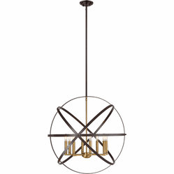 Z-Lite 463-30HBRZ-OBR Cavallo Contemporary Hammered Bronze / Olde Brass 30" Pendant Light Fixture