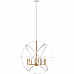 Z-Lite 463-30HWH-OBR Cavallo Modern Hammered White / Olde Brass 30" Pendant Lighting Fixture
