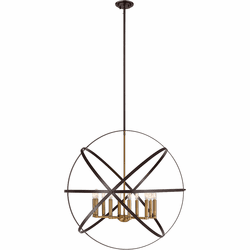 Z-Lite 463-36HBRZ-OBR Cavallo Modern Hammered Bronze / Olde Brass 36" Hanging Pendant Light