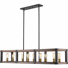 Z-Lite 472-10L-RM Kirkland Modern Rustic Mahogany Island Light Fixture