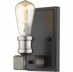 Z-Lite 472-1S-ABB Kirkland Contemporary Ashen Barnboard Wall Lighting Fixture