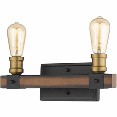 Z-Lite 472-2V-RM Kirkland Modern Rustic Mahogany 2-Light Bathroom Wall Sconce