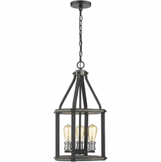 Z-Lite 472-3P-ABB Kirkland Modern Ashen Barnboard Foyer Light Fixture