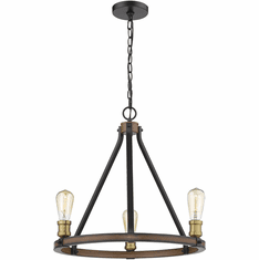 Z-Lite 472-3RM Kirkland Modern Rustic Mahogany Mini Chandelier Light