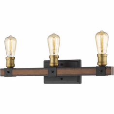 Z-Lite 472-3V-RM Kirkland Modern Rustic Mahogany 3-Light Bathroom Light Sconce