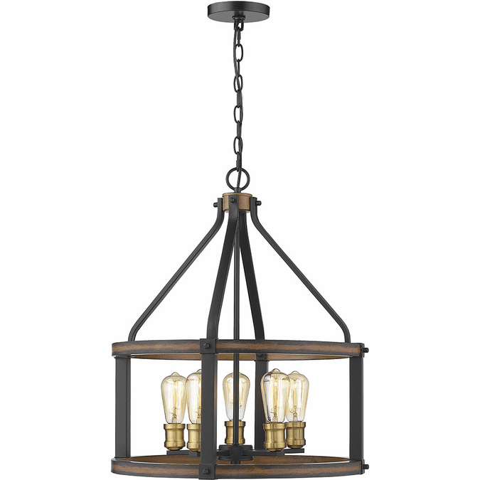 Z-Lite 472-5D-RM Kirkland Modern Rustic Mahogany Pendant Hanging Light