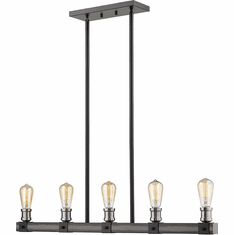 Z-Lite 472-5L-ABB Kirkland Contemporary Ashen Barnboard Kitchen Island Light Fixture