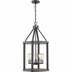 Z-Lite 472-5P-ABB Kirkland Contemporary Ashen Barnboard Entryway Light Fixture
