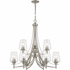 Z-Lite 473-9BN Joliet Modern Brushed Nickel Chandelier Lighting