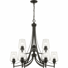 Z-Lite 473-9MB Joliet Contemporary Matte Black Lighting Chandelier