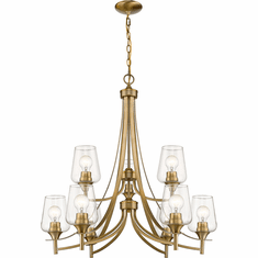 Z-Lite 473-9OBR Joliet Contemporary Olde Brass Chandelier Lamp