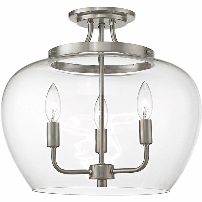 Z-Lite 473SF-BN Joliet Contemporary Brushed Nickel Flush Mount Ceiling Light Fixture