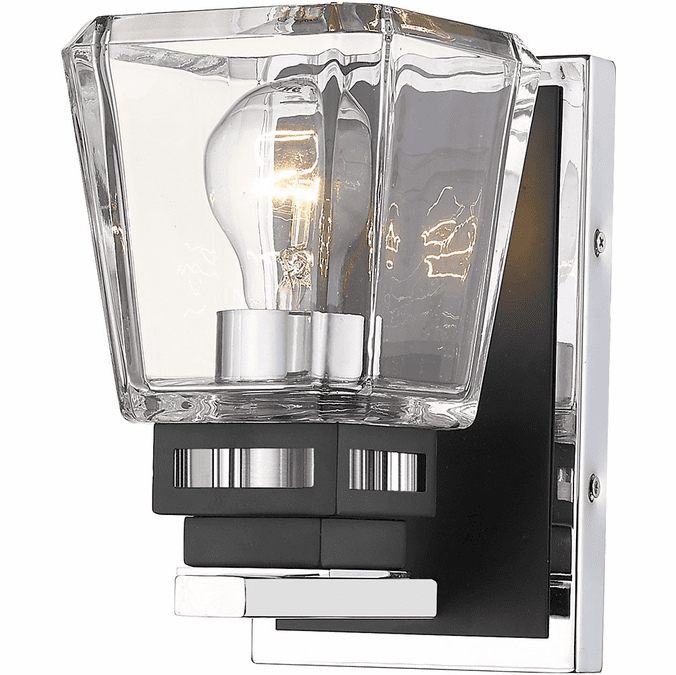 Z-Lite 474-1S-CH-MB Jackson Chrome and Matte Black Wall Sconce Lighting