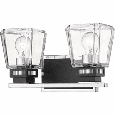 Z-Lite 474-2V-CH-MB Jackson Chrome and Matte Black 2-Light Lighting For Bathroom