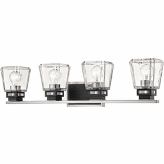 Z-Lite 474-4V-BN-MB Jackson Brushed Nickel and Matte Black 4-Light Bathroom Lighting Fixture