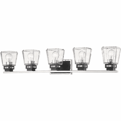Z-Lite 474-5V-CH-MB Jackson Chrome and Matte Black 5-Light Bath Light Fixture