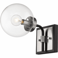 Z-Lite 477-1S-MB-BN Parsons Contemporary Matte Black / Brushed Nickel Lamp Sconce