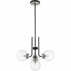 Z-Lite 477-4MB-BN Parsons Contemporary Matte Black / Brushed Nickel Mini Chandelier Light