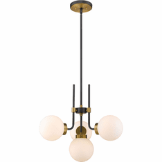 Z-Lite 477-4MB-OBR Parsons Contemporary Matte Black / Olde Brass Mini Ceiling Chandelier