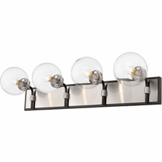 Z-Lite 477-4V-MB-BN Parsons Contemporary Matte Black / Brushed Nickel 4-Light Bathroom Lighting Fixture